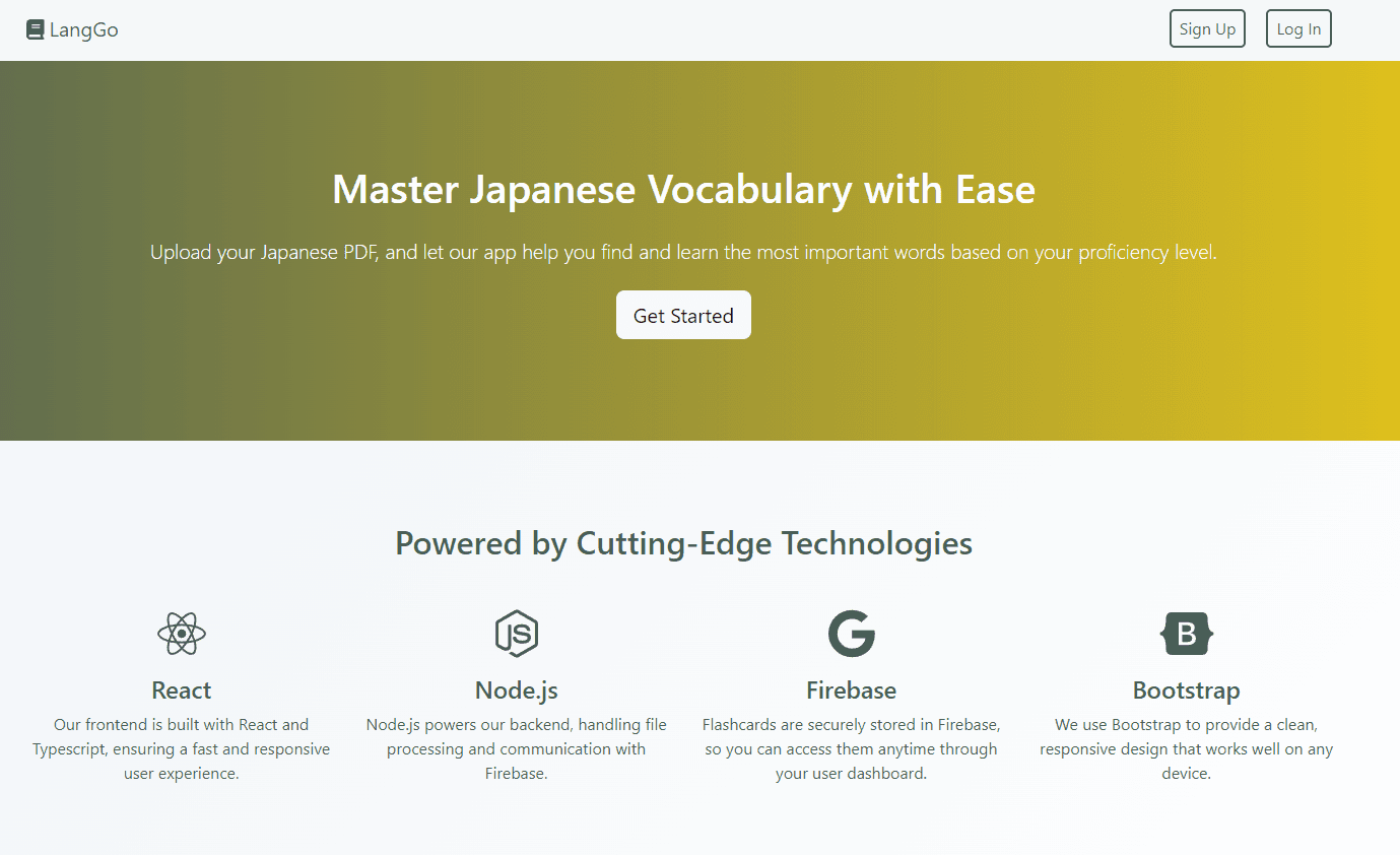 LangGo A Web App for Learning Japanese Vocabulary